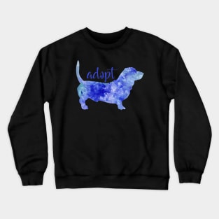 Don't buy adopt cute watercolor dog blue Crewneck Sweatshirt